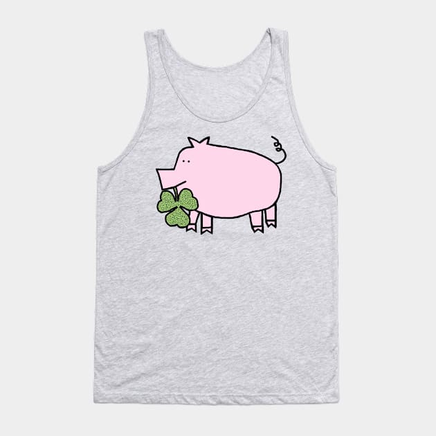 Cute Pig Holding Shamrock for St Patricks Day Tank Top by ellenhenryart